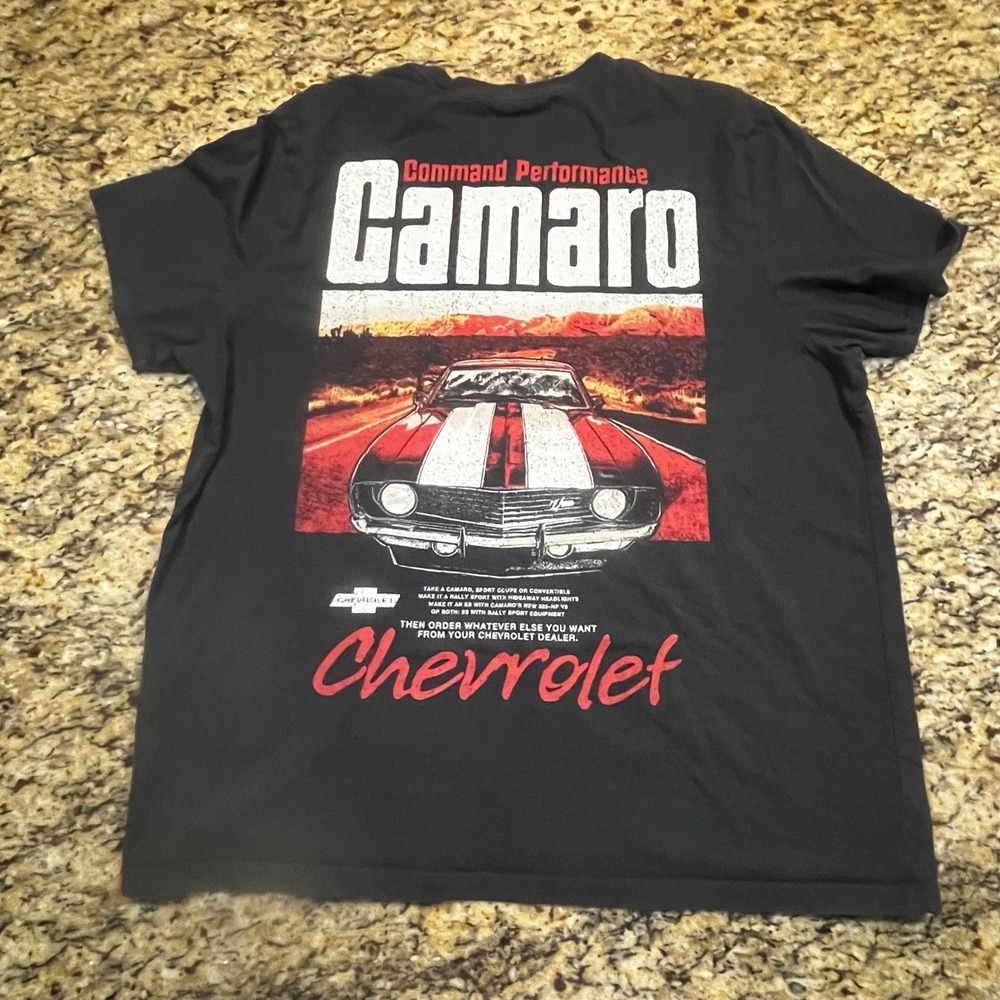 Mad Engine Chevrolet Camaro Graphic T Shirt Mens XL Black Muscle Car GM Licensed